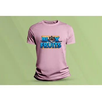 Dětské bavlněné tričko Blox Fruits. Růžová velikost 116 (5-6 let)