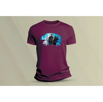 Dětské bavlněné tričko Jak vycvičit draka 2. velikost 152 (12-13 let) Vínová