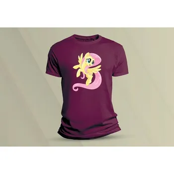 Dětské bavlněné tričko Fluttershy. velikost 116 Vínová