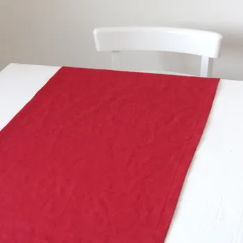 ubrus TULULUM Prostírání / běhoun lněný, 45 x 140 cm, červený