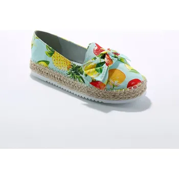 Dámské mokasíny Mokasíny espadrilky s potiskem a mašlí vícebarevná 41