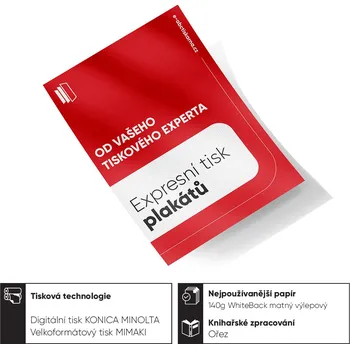 Kancelářský papír Plakáty express 24h Barevné jednostranné - 4/0 (CMYK) 170 g/m² křídový papír mat/lesk A3 (297 x 420 mm) 250