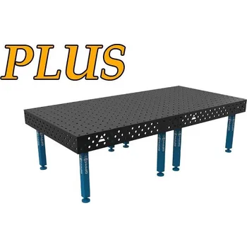 Dílenský stůl GPPH Svařovací stůl PLUS (12mm) – 3000x1480mm - díry o průměru 16mm, mřížka 50x50mm, nohy s kolečky