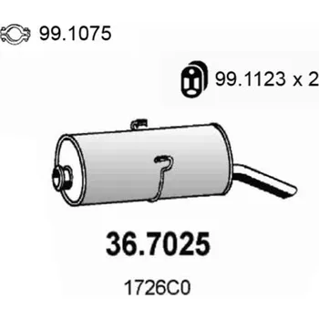Zadní díl výfuku Zadní tlumič výfuku ASSO 36.7025