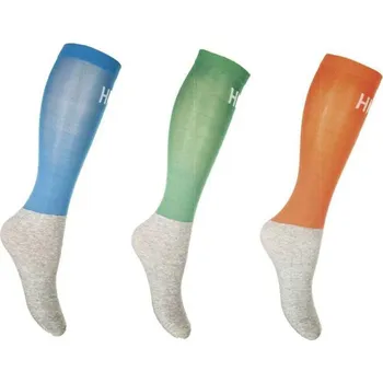Podkolenky HKM Colour sada - modrá/zelená/oranžová, vel. 41-43