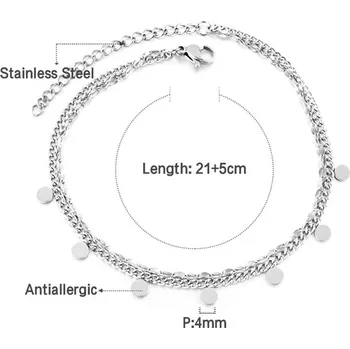 Náramek Náramek na kotník s luxusním přívěskem z nerezové oceli - 95S