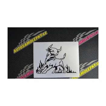 Samolepicí dekorace na vozidlo Animal flames 062 levá býk (17 - šedá) SAMOLEPKA NA AUTO, NÁLEPKA, FÓLIE, POLEP, TUNING, VLASTNÍ TEXT, TISK, AUTOSAMOLEPKY.cz, POLEPY, OBRÁZEK, LOGO, 3D STICKERS