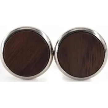 Manžetový knoflíček Manžetové knoflíčky - Malé, tmavě hnědé dřevo