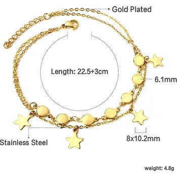 Náramek Elegantní náramek na nohu z chirurgické oceli - 155G