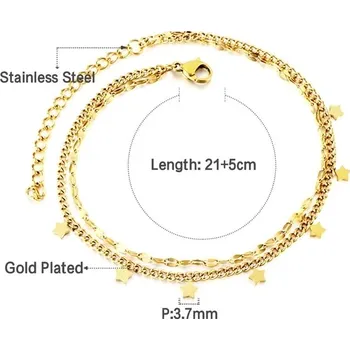 Náramek Náramek na kotník s luxusním přívěskem z nerezové oceli - 103G