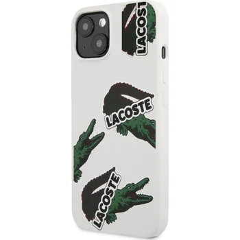 Pouzdro na mobilní telefon Lacoste Liquid Silicone Allover Pattern pro Apple iPhone 13 bílé