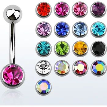 Piercing Piercingate Piercing do pupíku PBK00191 - Barva/Motiv: Duhová, Délka tyčky: 10 mm, Kuličky: 5/6 mm, Průměr tyčky: 1,6 mm