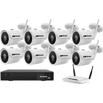 Kompletní kamerový systém 4MPx WIFI kamerový IP set - 8x NC950+, NVR3016 | ZONEWAY 8-NC950+3016