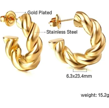 Náušnice Náušnice z nerezové oceli ve zlatém odstínu - 159G