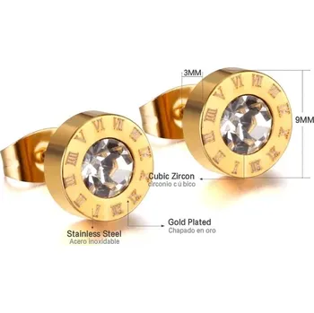 Náušnice Luxusní nerezové náušnice s kamínky - Push-back-200003758