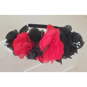 Čelenka do vlasů - černá/červená (Carmen)