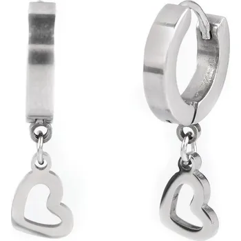 Náušnice Náušnice z nerezové oceli srdce, čtyřlístek, hory, barva 1 stříbrná srdce