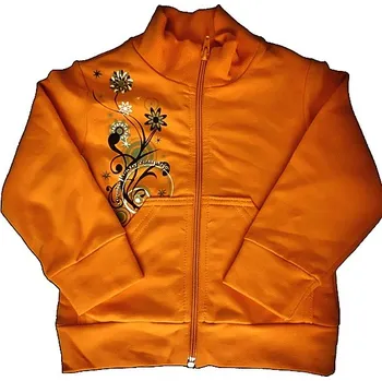 Dívčí mikina Dětská mikina bavlna - FLOWERS oranžová/cihlová - vel.98