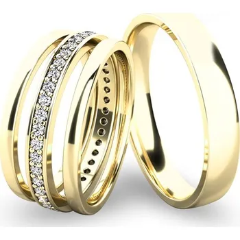 Prsten Snubní prsteny žluté zlato 585 zirkon 0.380 ct G/SI set snubních SP-61044-SET03