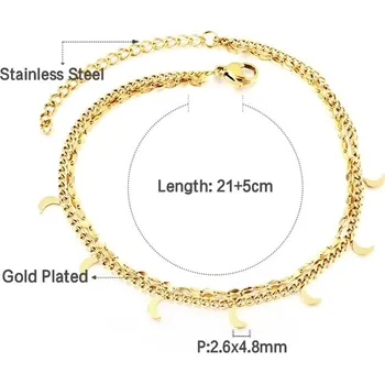 Náramek Náramek na kotník s luxusním přívěskem z nerezové oceli - 93G