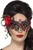 Karnevalová maska Smiffys Day of the Dead kovová škraboška s růží