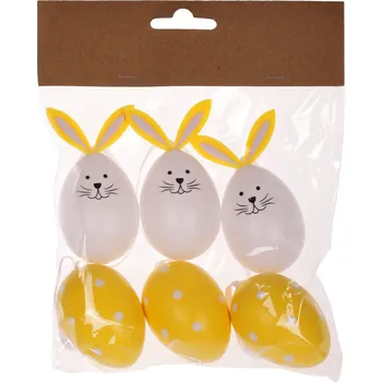 Vánoční ozdoba Autronic Vajíčka plastová, cena za sáček. - VEL7139 YEL