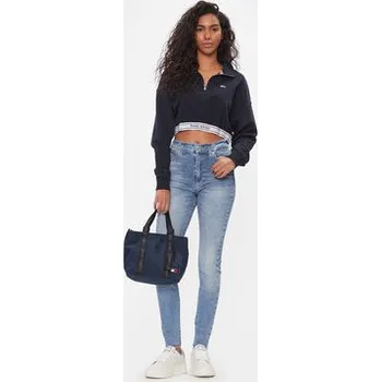 Pánské oblečení Tommy Jeans Mikina DW0DW16129 Tmavomodrá Regular Fit XL