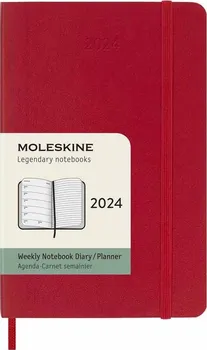 Diář Moleskine Plánovací zápisník měkký S týdenní 2024 červený