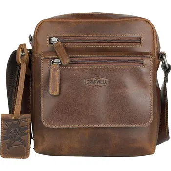 Pánská aktovka Pánská kožená taška přes rameno Sparwell Luke - koňak