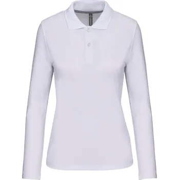 Dámská košile KARIBAN Dámská pique polokošile s dlouhým rukávem K244 Barva: Bílá, Velikost: XXL