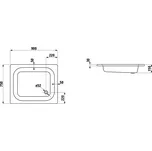 Laufen Platina 90x75x16 vanička ocel 3.5mm, bílá 2.1502.3.000.000.1