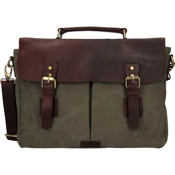 Pánská aktovka Pánská kožená taška přes rameno Lagen Lavin - zeleno-hnědá