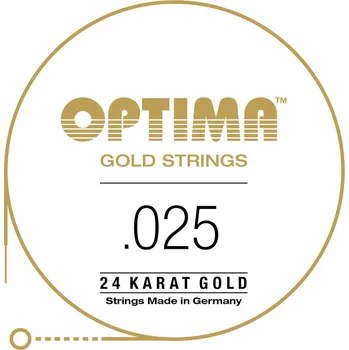 Struna pro kytaru a smyčcový nástroj Optima Struny pro E-kytaru Gold Strings Round WoundD4 .025w GE025 32517