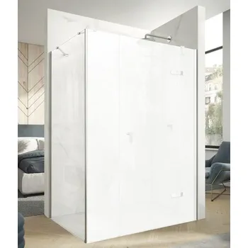 Hüppe Astra Boční stěna pro dveře s protisegmentem, 75 cm, stříbrný profil/čiré sklo PX0501.069.322