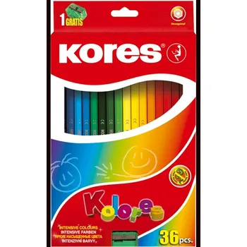 Výtvárné potřeby Kores KORES HEXA pastelky KOLORES 36+2ks, ořez 300180