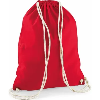 Westford Mill Gymnastický bavlněný vak na stahovací šňůrku 12 l Barva: červená klasická, Velikost: 37 x 46 cm WM110