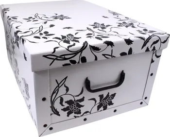 Úložný box Home Elements Úložná krabice s víkem vzorovaná 51 x 37 x 24 cm