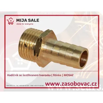 Fitinka 680 M - 1/4"x10 Hadičník se šestihranem tvarovka ( fitinka ) MOSAZ