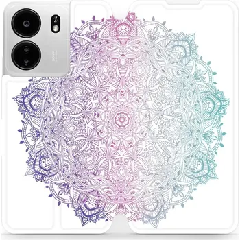 Pouzdro na mobilní telefon Flipové pouzdro Mobiwear - Xiaomi Poco C65 - M008S Mandala (Knížkové flip pouzdro, obal, kryt na mobil Xiaomi Poco C65 - M008S Mandala, materiál Umělá kůže + TPU - ochrana 360°, stojánek, silikonová vanička, magnetické zavírání)