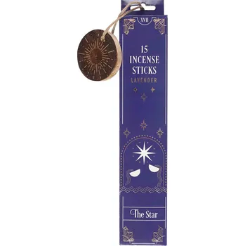 Vonná tyčinka The Star Tarot - vonné tyčinky s vůní levandule + dřevěný stojánek, 15 ks