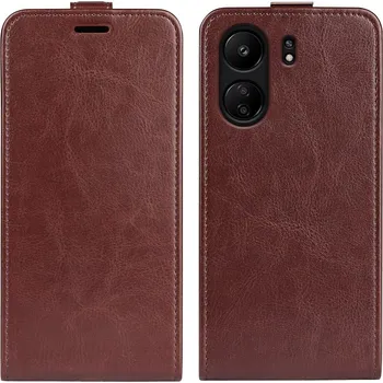 Pouzdro na mobilní telefon Vertical knížkové pouzdro na Xiaomi Poco C65/Redmi 13C - hnědé