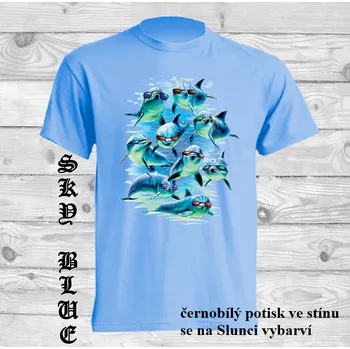 detske-bavlnene_tricko_uv_potisk_frajeri_delfini Barva: Sky blue - nebesky modrá, velikost: 152