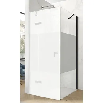 Hüppe Astra Boční stěna, 120 cm, černý profil/sklo Privatima PX0205.123.375