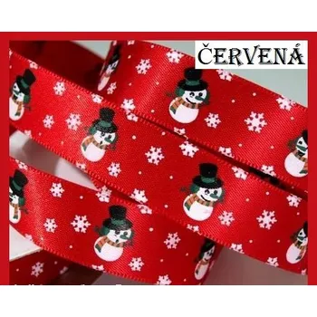 Stuha stuha - stuhy - mašle * SNĚHULÁCI vločka červaná