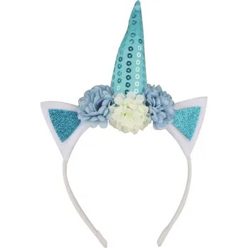 ANDĚL Čelenka jednorožec, univerzální, modrá