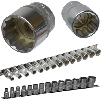 Gola sada Nástrčné hlavice 8 - 32 mm, 1/2 cálové na liště, 12-hran, 18hlavicks. Jonnesway