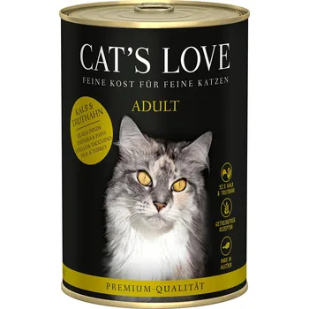 Krmivo pro kočku 12x400g Cat's Love – výhodné balení - telecí s krocanem
