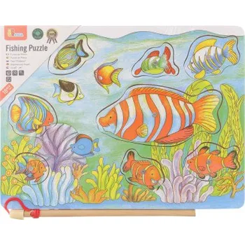 Dřevěná hračka Dřevěné vkládačka rybičky na magnet