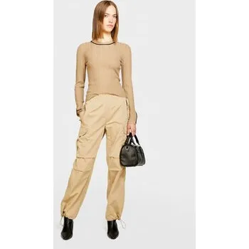 Dámské kalhoty Sisley Kalhoty z materiálu 4JQJLF04R Béžová Relaxed Fit 44