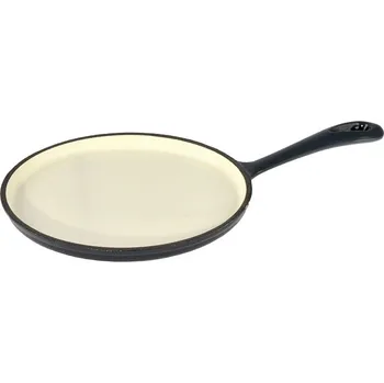 Litinová pánev smaltovaná 20 cm palačinková ocelově modrá (nízká litinová smaltovaná pánev ocelově modrá pro milovníky palačinek a podobných pokrmů)